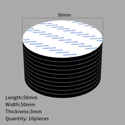 10X Double Sided Adhesive Pads,Heavy Duty Mounting Tape 3mm Thickness Pre-Cut Foam Tape,Super-Sticky Black Strong Pads Rectangle