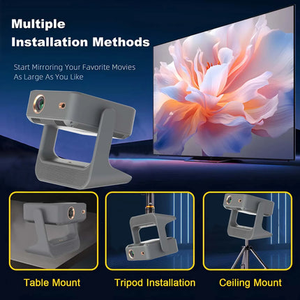 DONGYINGproyector Auto Focus 4K 1080P WiFi Bluetooth Android 12 8-inch Touchscreen HDMI USB 180° Rotation Speaker EU US UK