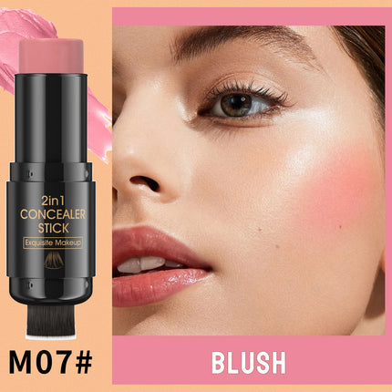 Double-head Face Bronzer Contour Stick Cream Makeup Light Dark Shadow Lasting Concealer Facial Brighten Contouring With Brush