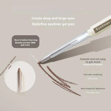 Waterproof Grey Brown Eyeliner Gel Pencil Ultra-fine Matte Smooth Eyeliner Pen Smudge Proof High Pigmented Eyeliner Pencil