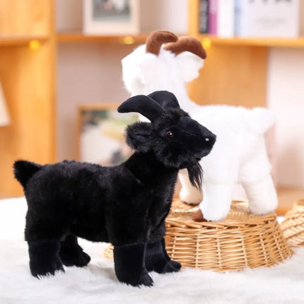 Cute 18/30cm Baby Goat Plush Doll Horned Sheep PP Cotton Doll Toys Soft Fluffy Baby Goat Keychain for Kids and Adults