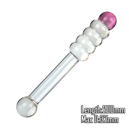 Pyrex Glass Dildo 195x33mm Fake Penis Crystal Anal Beads Butt Plug Prostate Massager G Spot Female Masturbation Toys