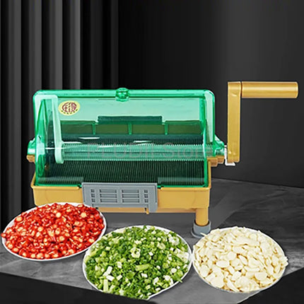 Manual Food Chopper for Chili Green Onion Coriander Garlic  Hand Crank Design Efficient Kitchen Tool