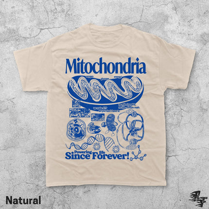 Geek Lab Humor Top Mitochondria Vintage Science T-Shirt Retro Biology Graphic Tee 90s Academic Cell Diagram Print T Shirt Unisex
