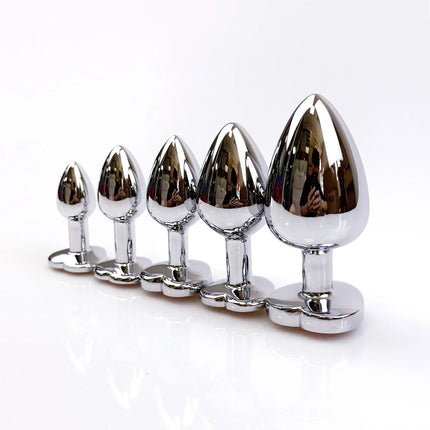 Metal Heart-shaped Butt Plug G-spot Massagers Masturbation Tools Beginner Anal Plug Adult Couple Sexual Health Adult Sex Toys