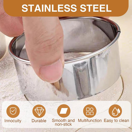 6PCS Stainless Steel Round Cookie Mold DIY Biscuit Cutter Dumpling Skin Cutting Mould Pastry Cake Baking Tool Kitchen Gadget