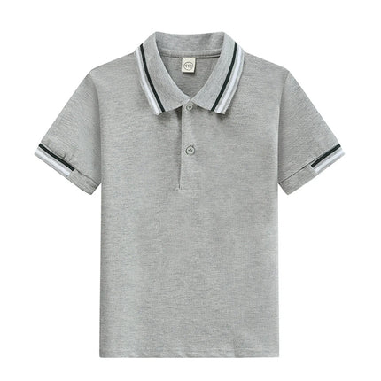 Kids T-Shirt Baby Boy Toddler Polo Shirts Children Clothing Short Sleeve Cute Striped White Blue Summer Tops School Uniform