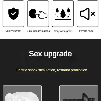 Electro Stimulator Male Chastity Cage Silicone Urethra Sounding Sex Toys for Men Mastubators Penis Plug Dilatoren Adult Products
