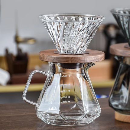 Heat Resistant Borosilicate Glass Hand Drip Coffee Pot Carafe Share Pot Pour Over Coffee Server Drip Coffee Pot