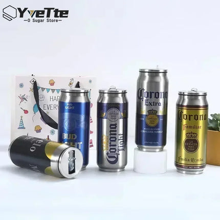500ML Termos Beer Cup 304 Stainless Steel Car Thermos Cola Can Laser Printing Botella De Acero Inoxidable Ninos Garrafa Termica