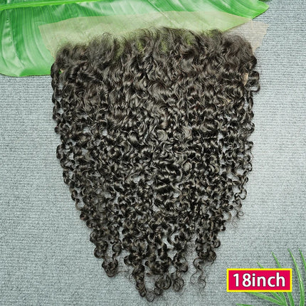Burmese Curly 13x4 13x6 Lace Frontal Melt Skins Invisible Lace Pre Plucked Transparent Lace 100% Raw Virgin Human Hair #1B Color