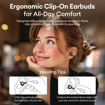 Lenovo Open Ear Wireless Earbuds Bluetooth 6.0 Comfort Clip On Gaming Sports Earphones LED Digital Power Display RS119 Pro