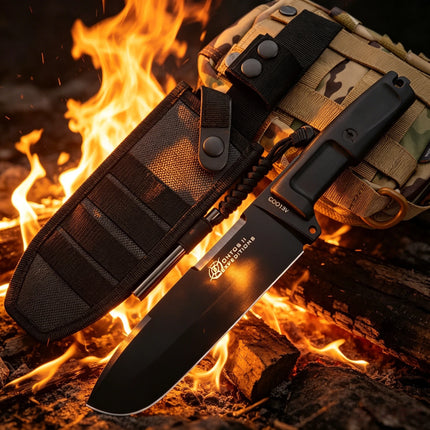 ONTOS II - High-Strength Camping Emergency Outdoor Knife, Made of N690 Steel, Compact Fixed Blade Fruit Knife