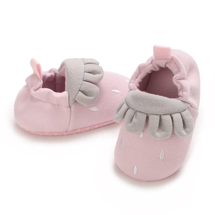Spring and Autumn Baby Girl Baby Shoes Cute Strawberry Casual Sports Shoes Elastic Mouth Comfortable Baby Walking Shoes