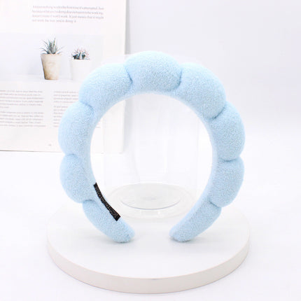 Women Girls Sponge Co Spa Makeup Bubble Terry Cloth Headband Puffy Retro Hair Bands Soft Hairband Headwear