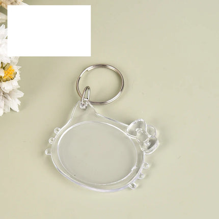 5/50Pcs Transparent Photo Frame Keychain Tassels Snap-In Custom Insert Photo Acrylic Blank Keyring Clear Blank Picture Pendant