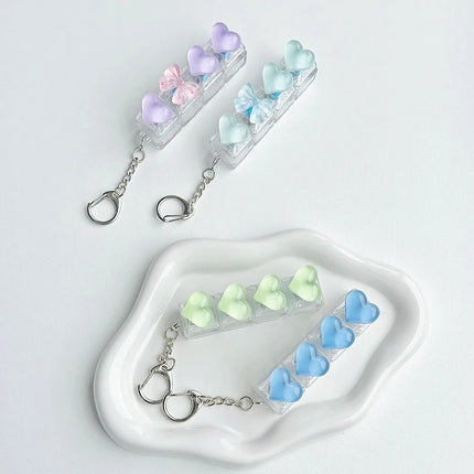 Heart Keyboard Fidget Keychain Stress Releasing Decompression Keychain Press The Keyboard Button Bags Hanging Charm Pendant Gift