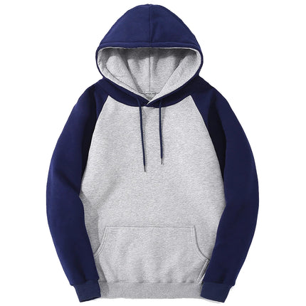 Color Collision Hoodie Men Women Autumn Winter Loose Oversized Clothing Warm Fleece Raglan Splicing Hooded Couple Sweatshirts