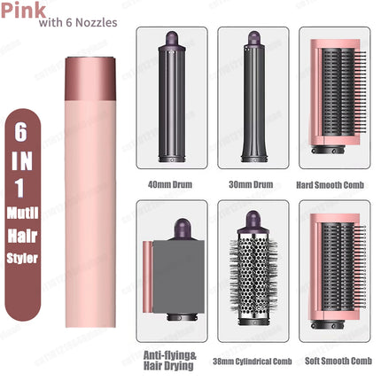 New Multil Hair Styler Auto Curling Dryer Wrap Hot/Cold Air Dryer 1300W Hair Straightener Curling Barrel Brush Salon Hair Dryer