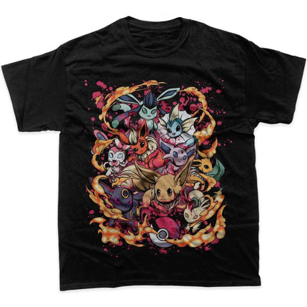Eevee Pokemon Graphic TShirt Anime Style Tee Shirt Men's 2026 Summer Fashion Oversize Street Casual Y2K Tops Streetwear Clothing