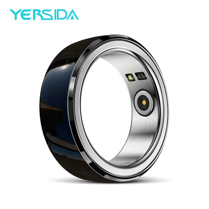 Waterproof R08M Health Smart Ring Nano Ceramic Stainless Steel Rings Heart Rate Blood Oxygen Sleep Emotion Monitor Sport For Man