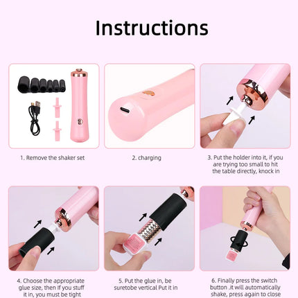 Portable Eyelash Glue Shaker USB Electric Wake-up Device for Nail Polish Tattoo Ink Pigment Liquid Shaking Machine Eyelash Tools