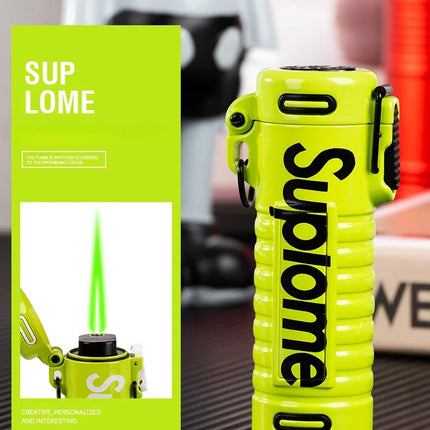 New Outdoor Windproof Pendant Inflatable Lighter Fashion Letter Jet Flame Strong Firepower Portable Lighter Men's Gift
