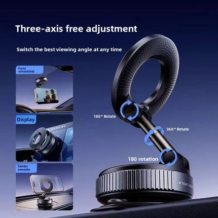 Strong Magnetic Phone Holder Foldable Design 360° Adjustable Vacuum Car Mount For Cell Phone For iphone Live Streaming