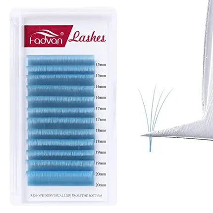 Fadvan Colored Eyelashes Extension Easy Fanning Red Green Blue Brown Purple Colorful Auto Blooming Makeup Lashes 15-20mm Long