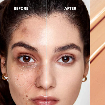 QIBEST Makeup Concealer Hydrating Lightweight Waterproof Permanent Dark Circles and Acne Mark Covering and BrighTening Concealer