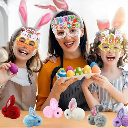 24-120pcs Mini Plush Easter Bunny Animals, Miniature Stuffed Rabbit, Soft Tiny Stuffed Easter Bunnies for Easter Basket Stuffers