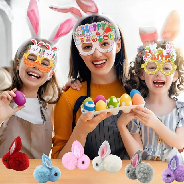 24-120pcs Mini Plush Easter Bunny Animals, Miniature Stuffed Rabbit, Soft Tiny Stuffed Easter Bunnies for Easter Basket Stuffers