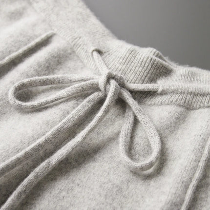 Autumn Winter 100% merino Wool Men's Wool Pants Thickened Knitted Long Pants Slim Fitting Solid Color Warm Flat Corner Pants