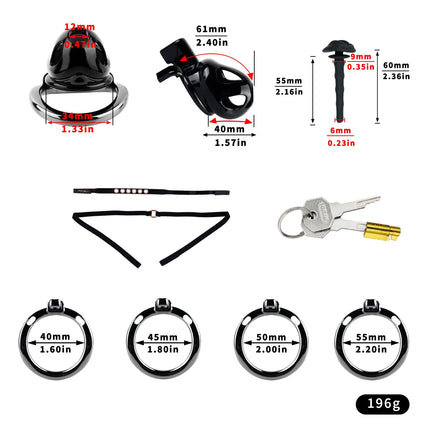 LICKER Strapon Resin Chastity Cage With Aluminum Alloy Penile Ring Silicone Catheter Dick Pleasure Cock Restrict For Asceticism