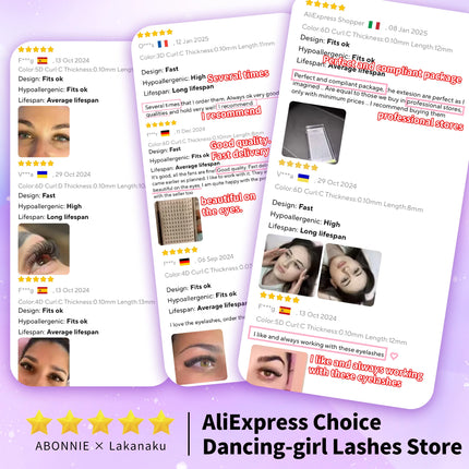 Abonnie Long Stem Premade Fans Lash Russian Volume Eyelash Extension Premade Volume Fans Faux Mink Premium Lashes Supplies 3D-6D