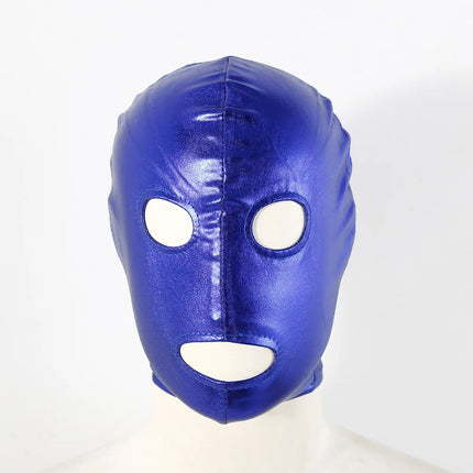 Sex Headgear Hood Fetish Mask Open Mouth With Eyes Halloween Cosplay Costumes For Men Women Faux Leather Exotic Accessaries ﻿