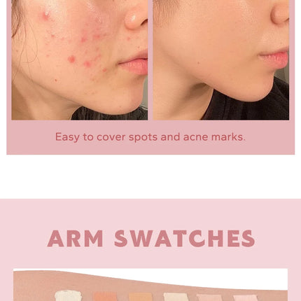 6 in1 Professional Full Coverage Concealer Flawlessly Covers Dark Circles Wrinkles Pore Silky Texture Concealer Hides Dark Spots