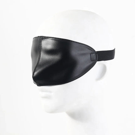 Black PU Leather Sex Eye Mask Cover Nose Large Area Sex Mask BDSM Accessoire Bdsm Bondage Restraints Sex Toys for Women Couples