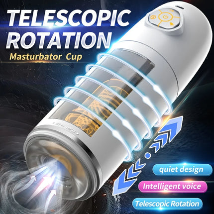 Male Masturbator Cup With Realistic 3D Sleeve 7 Thrusting & Vibrating Stimulation Modes  for Male Masturbation Penis Training