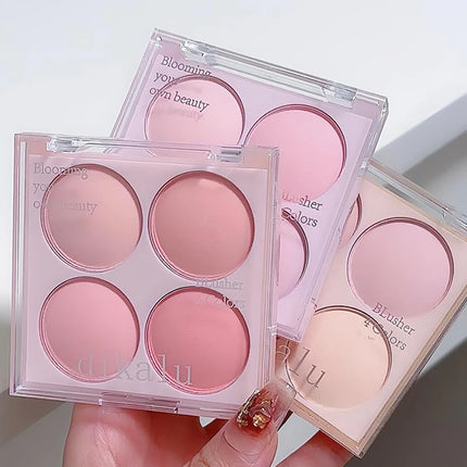 1Pc 4-Color Matte Blush Powder Set | Sweet Warm Tone | Cheek Brightener | Natural Illuminator | Enhances Facial Beauty