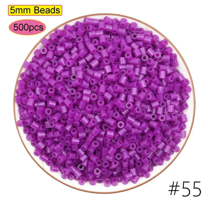 DIY Plastic 5mm Perler Hama Beads Fuse Beads Toys Eco-friendly Material Pegboard Iron Pixel Puzzle Birthday Gift for Boys Girls
