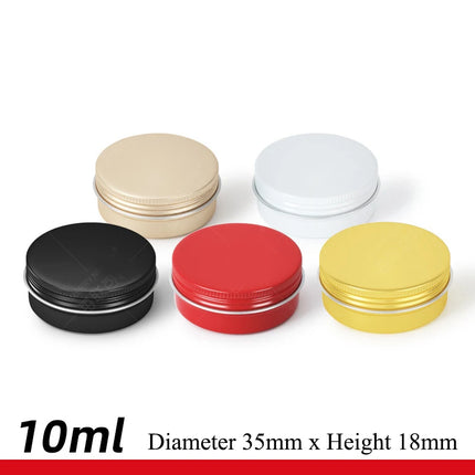 10/20/50pcs Golden Aluminum Jar 30ML Empty Aluminum Case 60g Black Tins Lip Balm Cans Cream Pots Cosmetic Container 120g MC1351