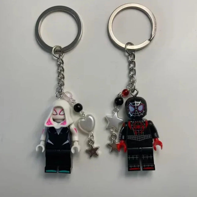 Handmade spider couple keychain, Y2K, the best gift.