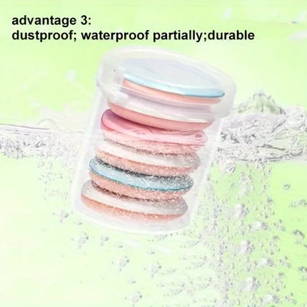 6pcs Mini Finger Puff With Box Makeup Sponge Puff Set With Container Makeup Puff Small Mini Powder Puff Cream Puff Makeup Tools
