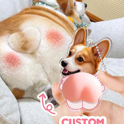 Custom Face Keychain with Soft Squishy Butt Personalized Funny Photo Key Ring Unique Gift for Friends