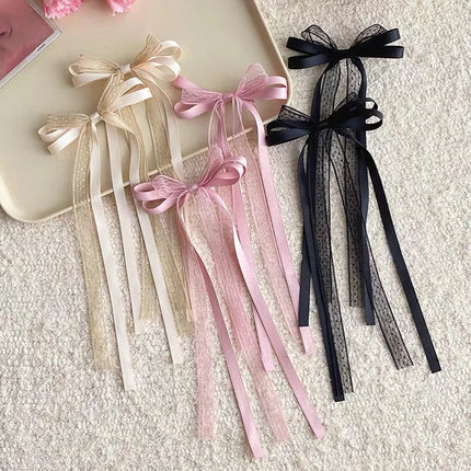 Fashion Bow Ribbon Hair Clips For Women Girls Lace Hairpins Barrettes Set Korean Bow Clips Party Hair Accessories Headwear Gifts