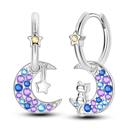 Orstarry 925 Sterling Silver Crystal Circular Eardrops Drop Earrings Women Earrings Charm Fashion Versatile Party Jewelry Gifts
