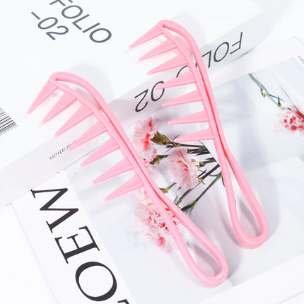 2pcs large salon grade wide toothed plastic comb, suitable for both dry and wet styling shampoo comb,Special for real hair wigs