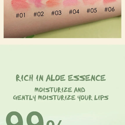 6 Color Aloe Vera Liquid Lipstick Set Color Changing Lip Gloss Lasting Moisturizing Lip Tint Beauty Korean Cosmetics Makeup Tool