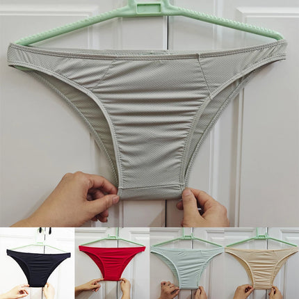 Underwear For Men Comfortable Panties Mens Ice Silk Briefs Daily Wear Red Lightweight Comfortable Panty For Men